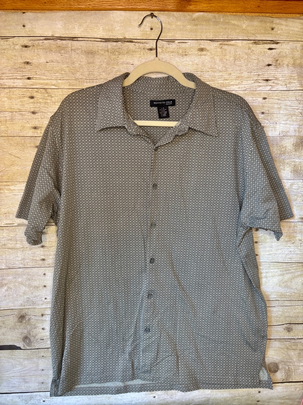 Kenneth Cole Men's Large Casual Short Sleeve Button Down